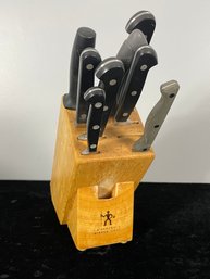 Various Branded Knife Collection And Knife Block