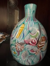 Stunning Ribbon Candy Blown Glass Vase