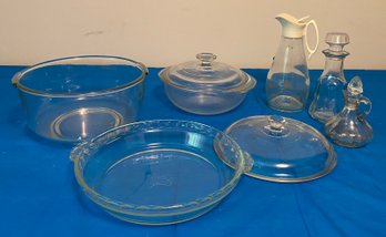 Kitchen Glassware - Bowl, Pie Plate, Pitcher, Casserole