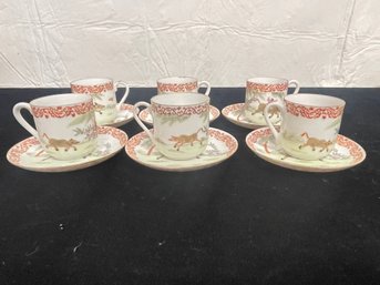 Chinese Tea Cups And Saucers - Set Of 6