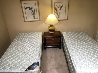 RARELY USED Guest Room Twin Beds By Canterbury By SERTA - Both SUPER Clean - Frame - Box - Mattress X 2