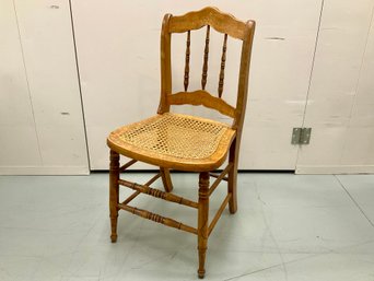 Antique Maple Caned Chair