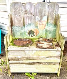 A Rustic Pine Gardening Bench