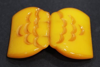 Vintage Bakelite Plastic Buckle (glued Closed) In Butterscotch