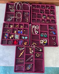 Five Trays Of Untested Jewelry