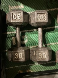 Set Of Two Thirty (30) Pound Dumbbells