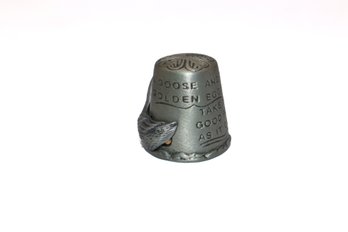 Vintage Gish The Goose And The Golden Eggs Thimble Pewter