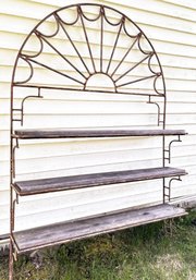 A 19th Century Cast Iron Palladian Wall Mount Garden Or Potting Shelf - Could Be Used As Interior Piece Too!