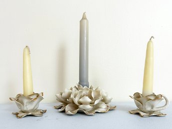 Candlesticks In Gilt Floral