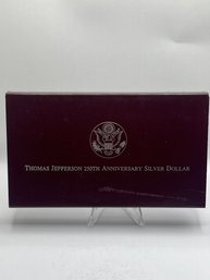 Thomas Jefferson 250th Anniversary Silver Dollar Proof Coin
