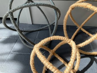 Set Of 3 Rope Decorative Spheres