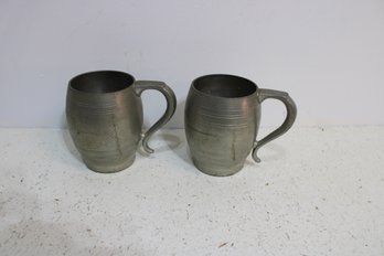 Pair Of Pewter Mugs