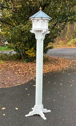 Beautiful Bird House/feeder On Tall Post ~ Freestanding ~