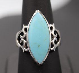 Sleeping Beauty Turquoise & Sterling Silver Statement Cocktail Ring