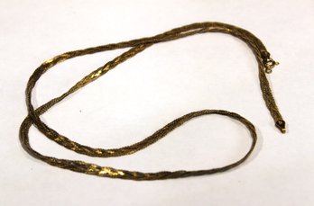 Gold Over 925 Sterling Silver Italian Braided Chain Necklace (missing Clasp) 24'