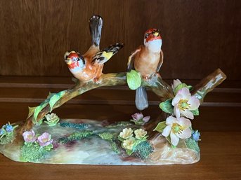 Crown Staffordshire J.T.Jones Bone China Birds On A Branch Sculpture