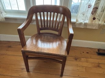 VINTAGE OAK LIBRARY CHAIR