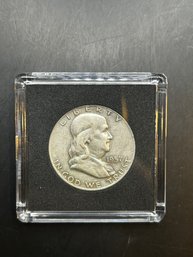 Beautiful 1957-D Benjamin Franklin Silver Half Dollar