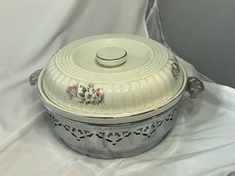 Hall China For Forman Family Inc. Covered Casserole With Holder