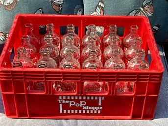 Vintage 'The Pop Shoppe' Crate And Bottles