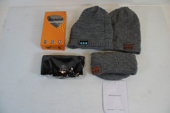 Lot Of Five New Old Stock Music Beanie Hats Bluetooth Speakers