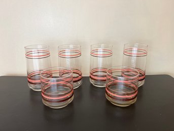 Vintage Pink & Mauve Striped Glasses