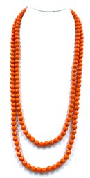 Fantastic Single Strand Faceted Orange Bead Necklace