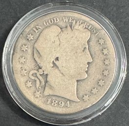 1894-S Barber Silver Half Dollar