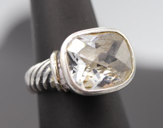 'David Yurman Style' Quartz Ring In Sterling Silver