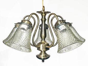 A Brass And Glass Chandelier