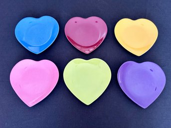 Set Of Of 6 Philippe Deshoulieres Heart Plates