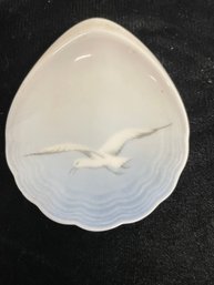 Seagull Gold Edge Design...Handpainted 3' Oyster Dish...Made By Denmark B&G