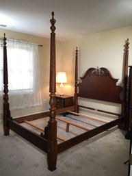 Client Paid $4,995 For This LEXINGTON Cherry Four Post Queen Size Bed - All Carved / Turned - AMAZING BED !