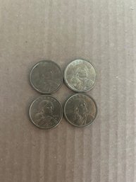 Lot Of 4 Sacagawea One Dollar Coins