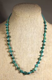 Genuine Turquoise Beaded Necklace 16' Long