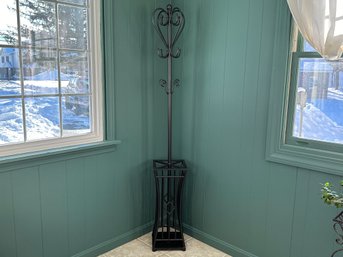 A Coat Rack Umbrella Stand In Black