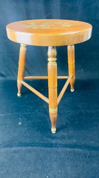 Hitchcock Stenciled Maple 3 Leg Short Stool