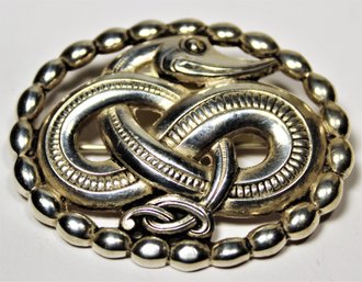 Vintage Heavy Super Quality Dragon Formed Celtic Brooch Oval Formed