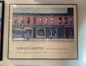 Edward Hopper Original 1980 Whitney Museum Poster 40x1.5x32in