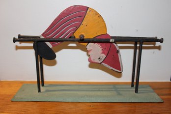 Antique Painted Cast Iron Tumbling Acrobatic Clown