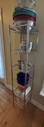 STAINLESS STEEL RACK W/ CONTENTS