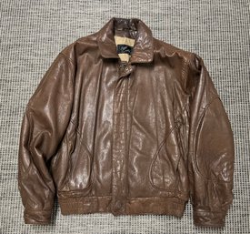 Robert Comstock Vintage Leather Bomber Jacket Coat - Thinsulate Sz US 42