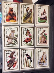 1991 Wildlife America Animals On Stamps Trading Card Lot - M