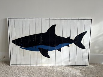 Shark Attack!!!  Large Shark Painting On Wood