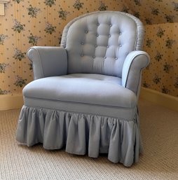 Tuft Back Blue Upholstered Accent Chair