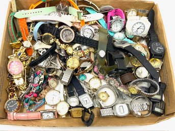 Huge Box Top Tray Lot Of Estate Watches