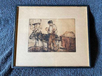 Armand Coussens  Copperplate Engraving 15x13 French