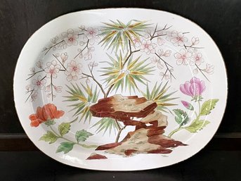 A Large Vintage Hand Painted Ceramic Platter