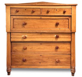 A 19th Century Paneled Pine Chest Of Drawers