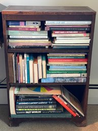 Bookshelf Full Of Books Antiques Pottery Etc.